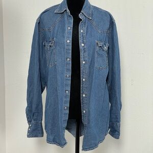 Plains Western Wear Denim button-up shirt